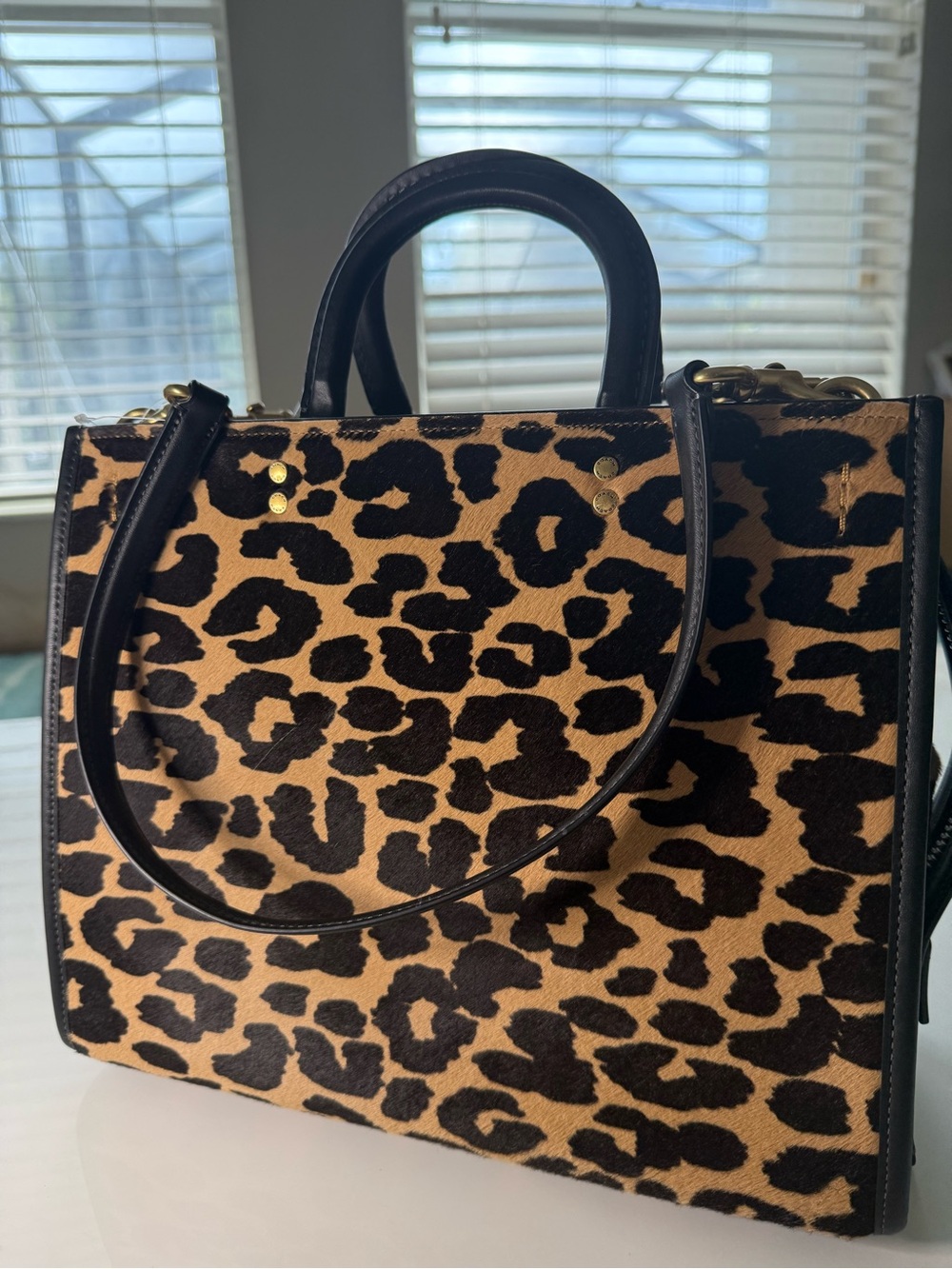 NWT Coach 1941 Rogue 30 Leopard Haircalf Glovetanned Leather CN980 Rare - Picture 4 of 8